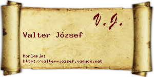Valter József névjegykártya